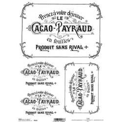 Papier ryżowy A4 R0514,napisy czarne vinatge